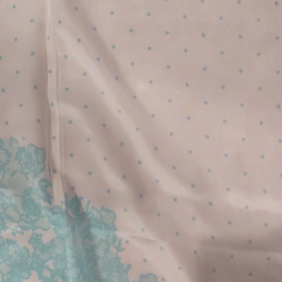 Aqua blue, teal Paisley polka dot silk scarf - Picture 2 of 7